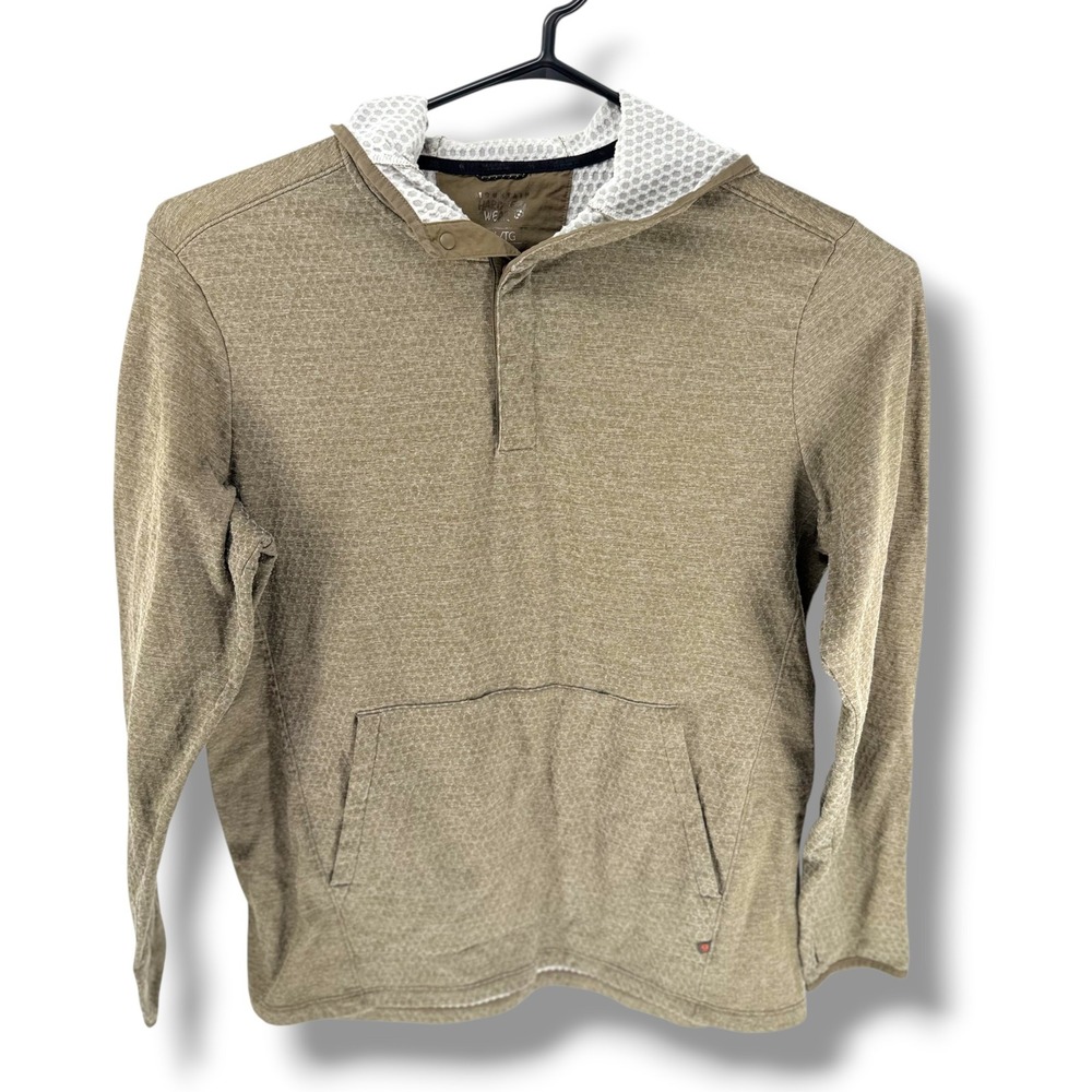 Mountain Hardwear Mens XL Butterman Pullover Hoodie Olive Green OM2268 Snap Neck